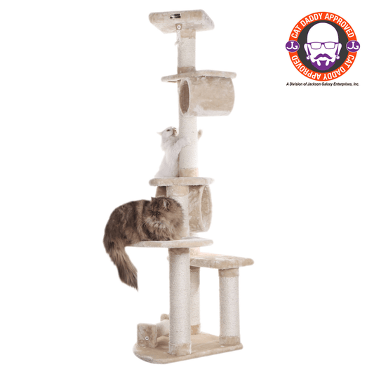 74 " H Real Wood Cat Tree With Cured Sisal Posts A7463
