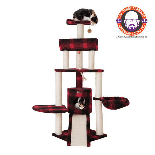 Armarkat Real Wood Spacious Thick Fur Cat Tower W Lounge